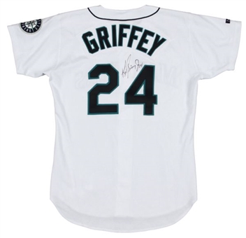 1998 Ken Griffey Jr Game Used and Signed Seattle Mariners Home Jersey Teammate LOA and MEARS A-10